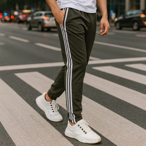 NS 3 Line paper track pants ( Green )