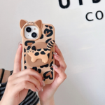 3D Kitty Stand Leopard Print Silicone Phone Case | Mobile Cover - Image 3