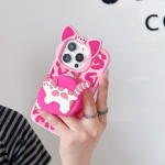 3D Kitty Stand Leopard Print Silicone Phone Case | Mobile Cover - Image 4