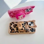 3D Kitty Stand Leopard Print Silicone Phone Case | Mobile Cover - Image 2
