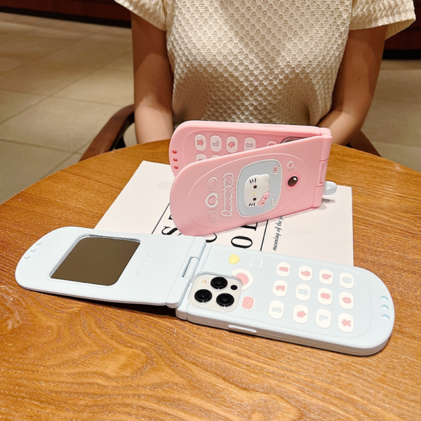 Cat Flip Mirror Anti-Slip Scratch Resistant TPU (Soft) Phone Case