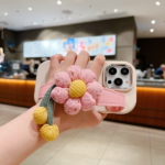 Silicone Metal Ring Flower Wrist Strap Holder Phone Back Case - Image 2
