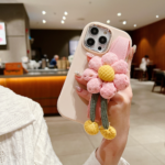 Silicone Metal Ring Flower Wrist Strap Holder Phone Back Case - Image 5