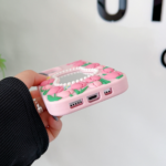Silicone Tulip Embossed Pearl Mirror Phone Case - Image 6