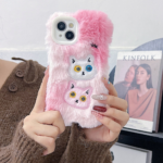 Warm Fluffy Furry Cat Embroided Camera Protection Phone Case - Image 3