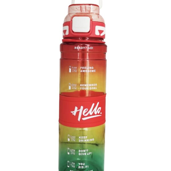 SAGEWARE 1L Motivational Water Bottle with Time Marker Transparent