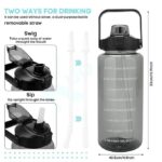 2 Litre Water Bottle with Motivational Time Marker, Straw & Handle -Leakproof, Durable, Non-Toxic, BPA-Free for Office - Image 3