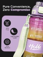 SAGEWARE 1 L Capacity Belt Straw Transparent Motivational Water Bottles - Image 3